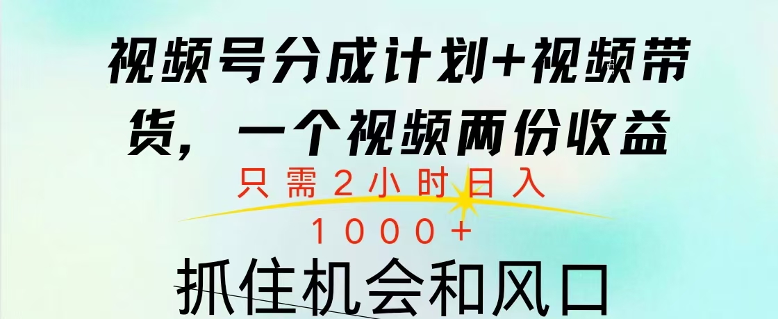 视频号橱窗带货， 10分钟一个视频， 2份收益，日入1000+-翌晨科技网
