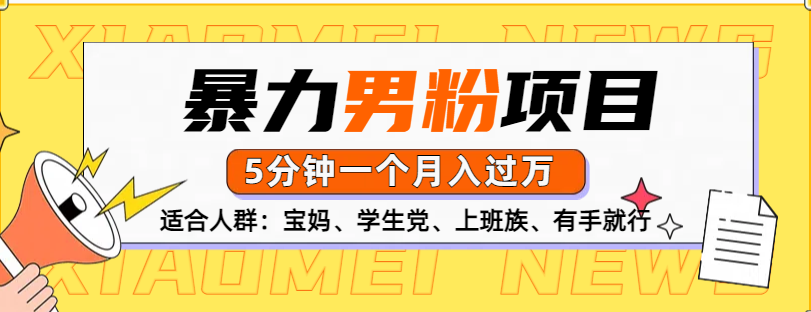 男粉项目，5分钟一个，无脑月入五位数-翌晨科技网