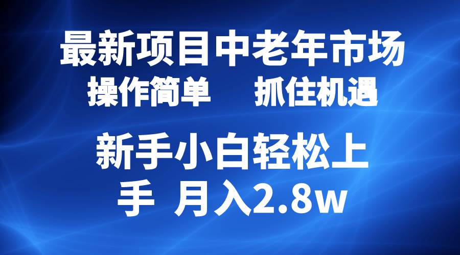 2024最新项目，中老年市场，起号简单，7条作品涨粉4000+，单月变现2.8w-翌晨科技网