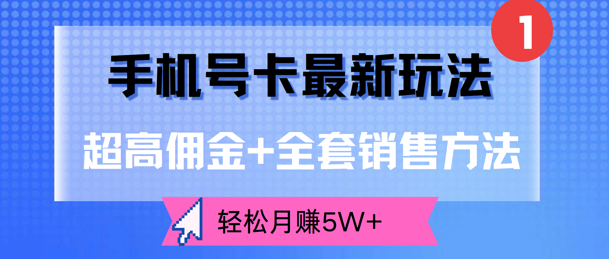 超高佣金+全套销售方法，手机号卡最新玩法，轻松月赚5W+-翌晨科技网