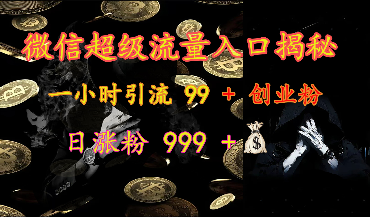 微信超级流量入口揭秘：一小时引流 99 + 创业粉，日涨粉 999 +【揭秘】-翌晨科技网