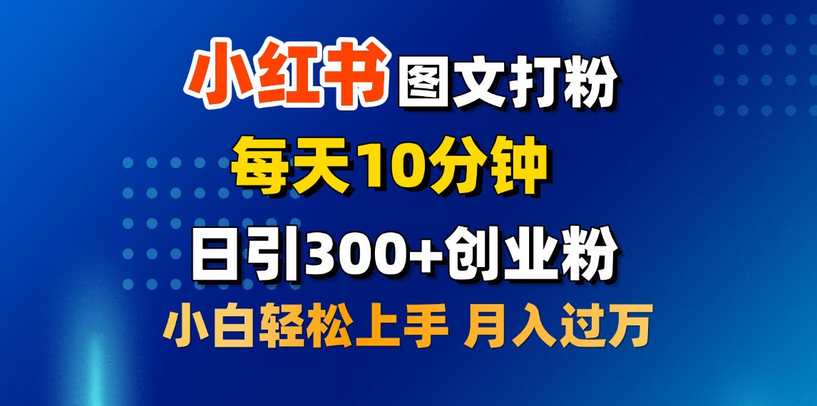 2月小红书图文打粉，每天10分钟，日引300+创业粉，小白轻松月入过万-翌晨科技网