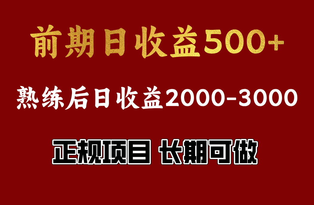 前期日收益500，熟悉后日收益2000左右，正规项目，长期能做，兼职全职都行-翌晨科技网