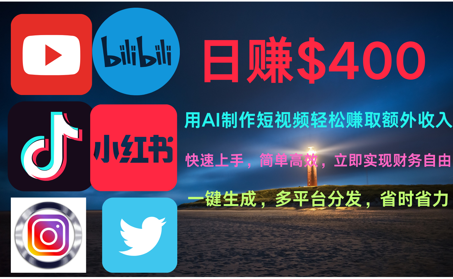 玩转全网视频平台，创造视频就能轻松赚取每天400美金-翌晨科技网