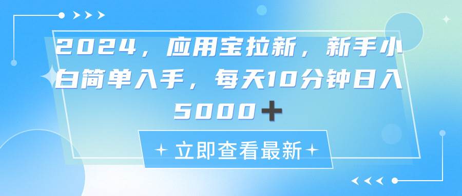 2024应用宝拉新，真正的蓝海项目，每天动动手指，日入5000+-翌晨科技网