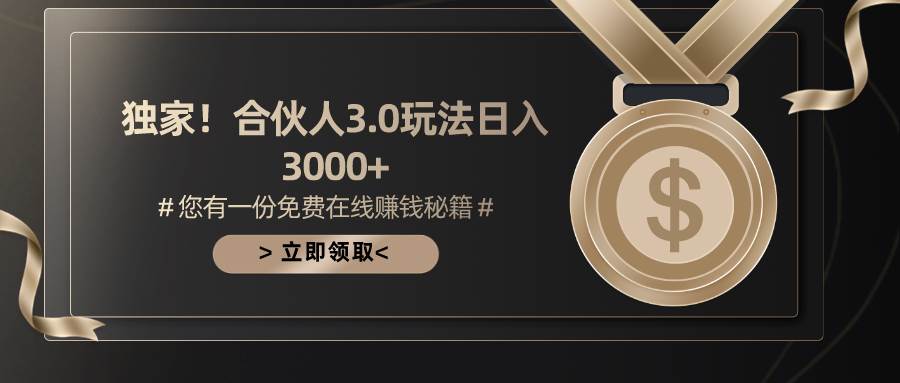 游戏合伙人3.0，日入3000+，无限扩大的蓝海项目-翌晨科技网