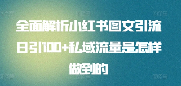 暴力引流 小红书图文引流日引100私域全面拆解【打粉人必看】-翌晨科技网