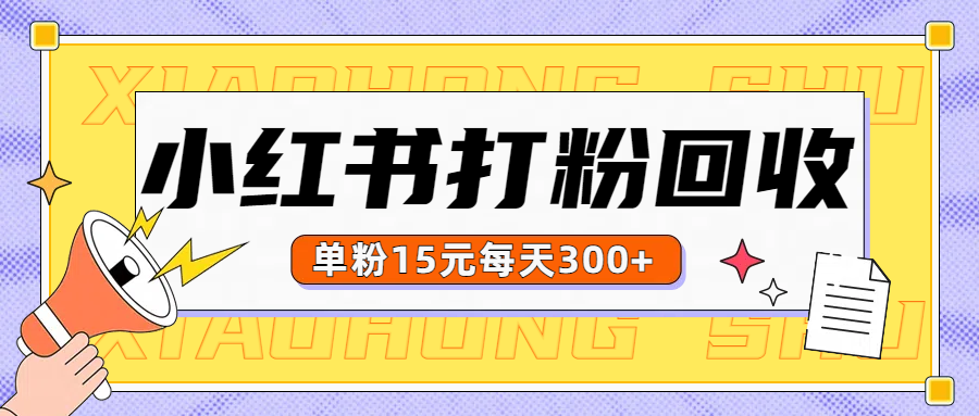 小红书打粉，单粉15元回收每天300+-翌晨科技网