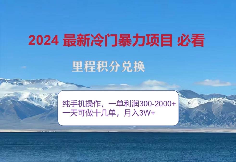 2024惊爆冷门暴利！出行高峰来袭，里程积分，高爆发期，一单300+—2000+，月入过万不是梦！-翌晨科技网