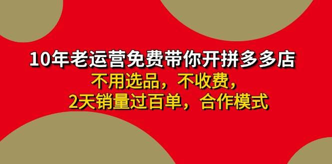 拼多多-合作开店日入4000+两天销量过百单，无学费、老运营教操作、小白...-翌晨科技网