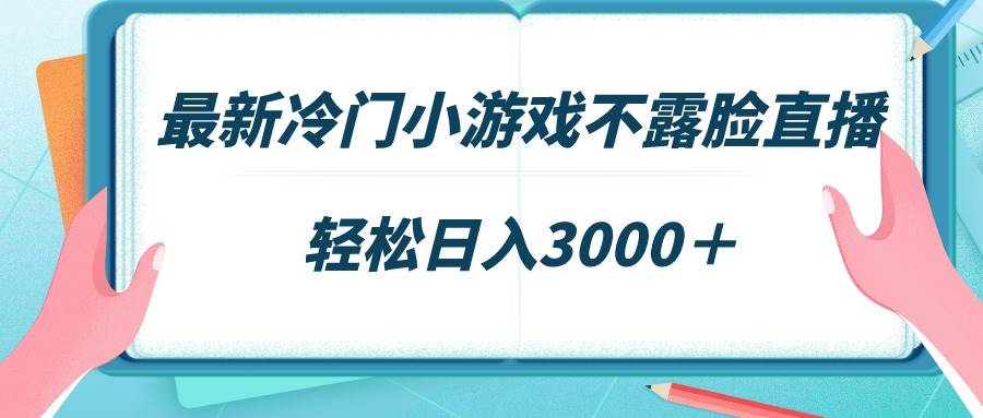 最新冷门小游戏不露脸直播，场观稳定几千，轻松日入3000＋-翌晨科技网