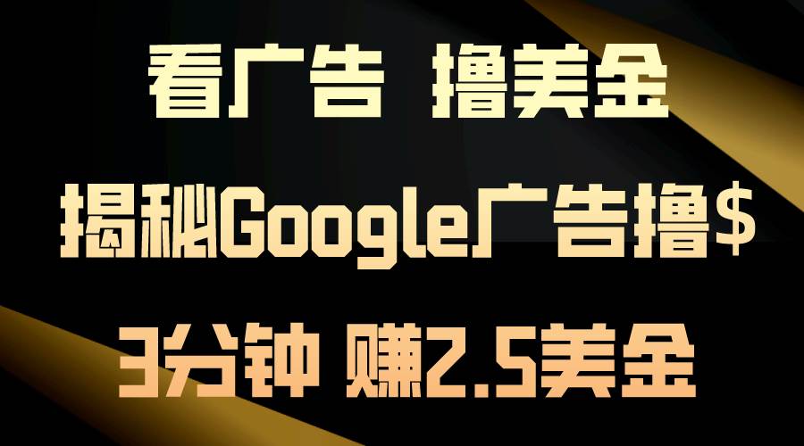 看广告，撸美金！3分钟赚2.5美金！日入200美金不是梦！揭秘Google广告...-翌晨科技网