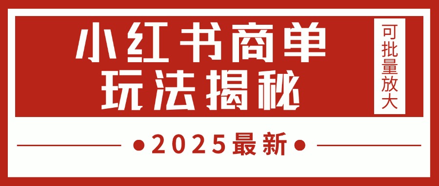 2025最新，小红书商单玩法揭秘，每天5分钟，单个账号日入300+，可批量放大-翌晨科技网