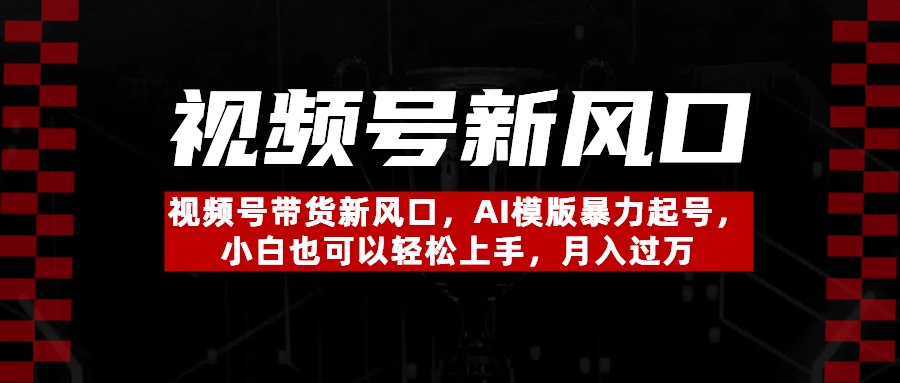 视频号带货新风口，AI模版暴力起号，小白也可以轻松上手，月入过万-翌晨科技网