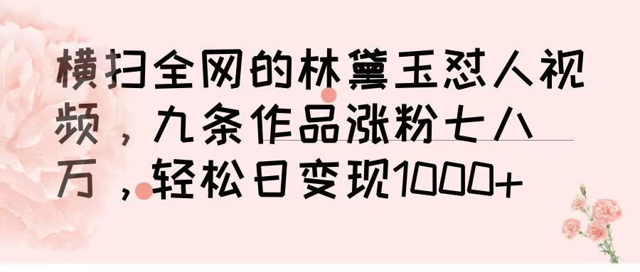 横扫全网的林黛玉怼人视频，九条作品涨粉七八万，轻松日变现 1000➕-翌晨科技网