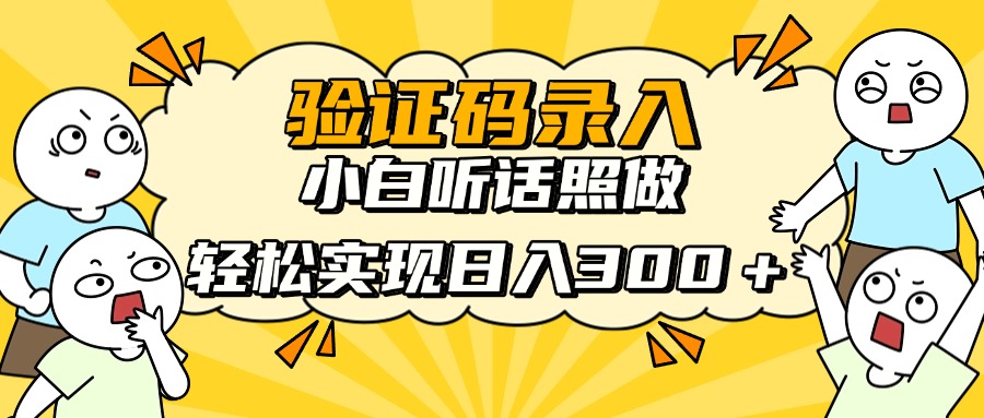 验证码录入，小白听话照做，轻松实现日入300＋-翌晨科技网