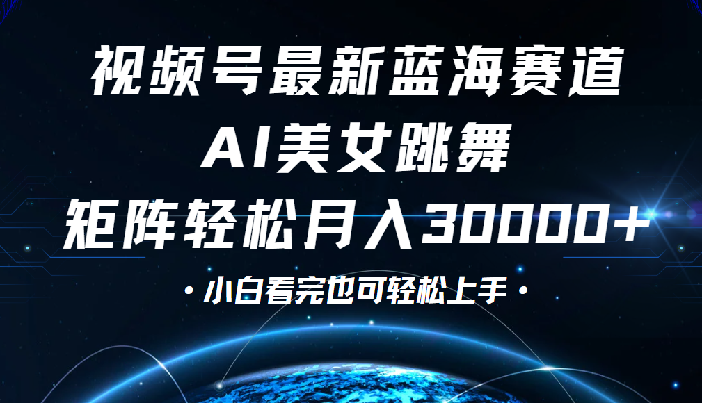 视频号蓝海赛道玩法，当天起号，拉爆流量收益，小白也能轻松月入30000+-翌晨科技网