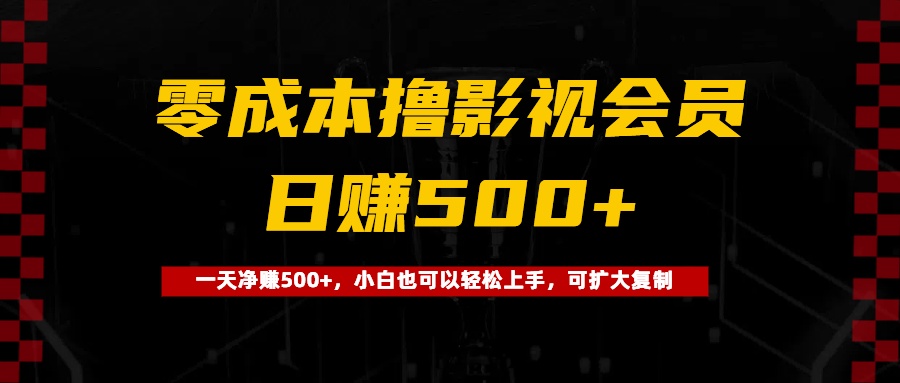 0成本撸影视会员，一天净赚500+，小白也可以轻松上手，可扩大复制-翌晨科技网