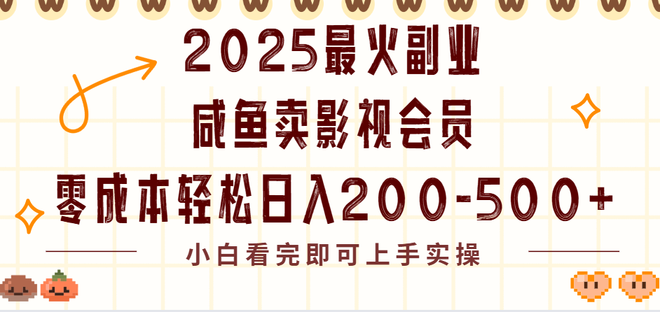 2025最火副业闲鱼卖vip影视会员，零成本日入200-500-翌晨科技网