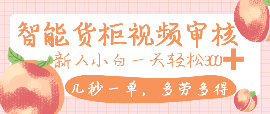 智能货柜视频审核，几秒一单，多劳多得，新人小白一天轻松 300+，零门槛-翌晨科技网