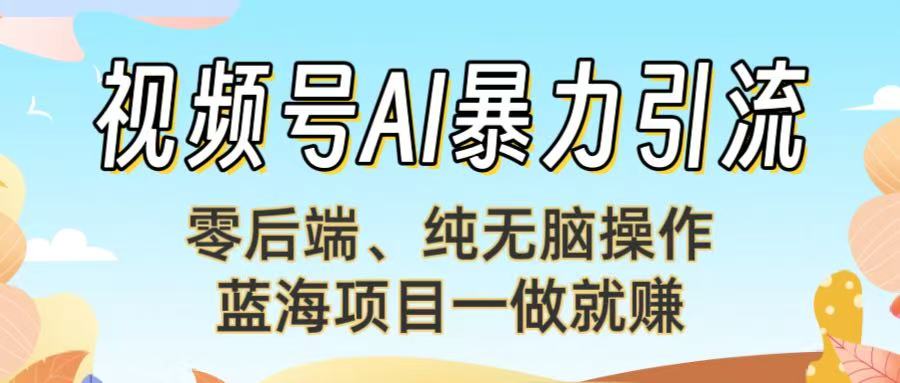 视频号AI暴力引流：零后端、纯无脑操作，蓝海项目一做就赚！【下面那个链接失效了】-翌晨科技网