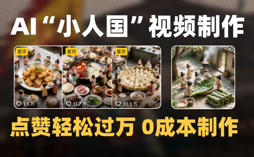 爆款1000W+微缩景观迷你小人国AI视频，0成本制作全流程教学-翌晨科技网