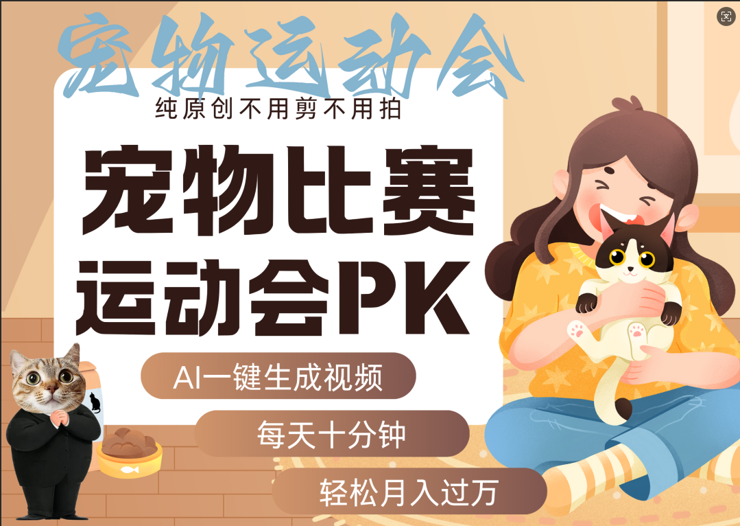 AI萌宠运动员跳水 射击  篮球  足球比赛   每天十分钟 附详细提示词文案库  代替做素材 卖提示词 卖虚拟资料  卖宠物产品 做宠物私人定制产品  带徒弟 带陪跑 卖课  创作者分成 月入5W+-翌晨科技网