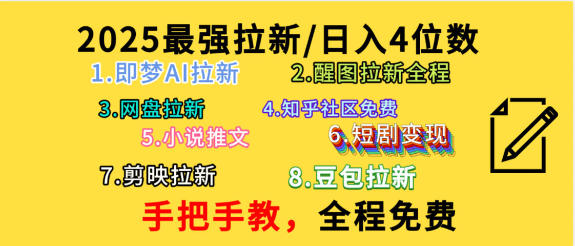 全程免费，手把手教，日入4位数的拉新项目，教会你免费使用各种AI软件，并且持续更新市面上最新的项目哦！-翌晨科技网