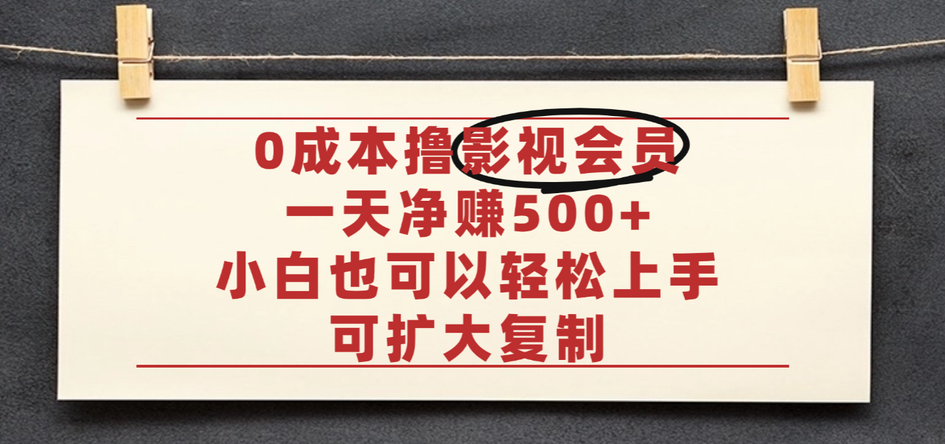 亲测，0成本可批量操作，靠卖影视会员实测月入30000+-翌晨科技网