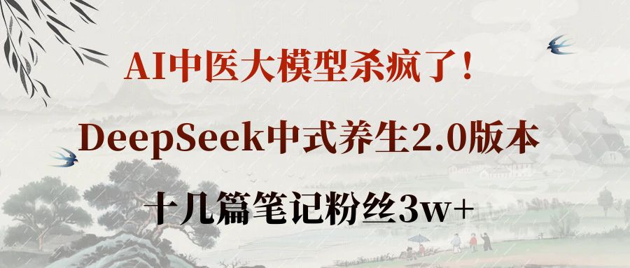 AI中医大模型杀疯了！DeepSeek中式养生2.0版本，十几篇笔记粉丝3w+-翌晨科技网