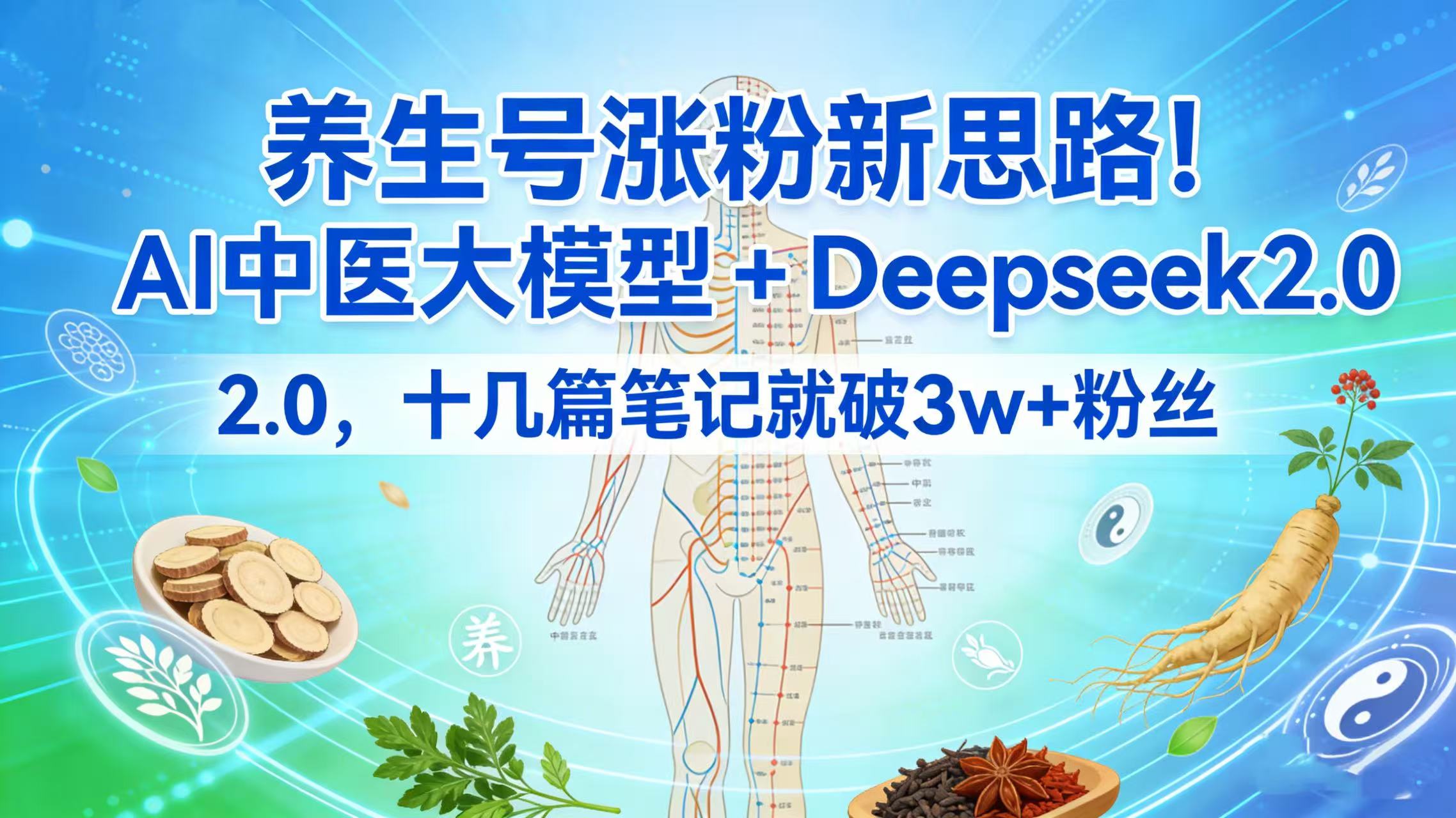 养生号涨粉新思路！AI 中医大模型 + Deepseek 2.0，十几篇笔记就破 3w + 粉丝-翌晨科技网