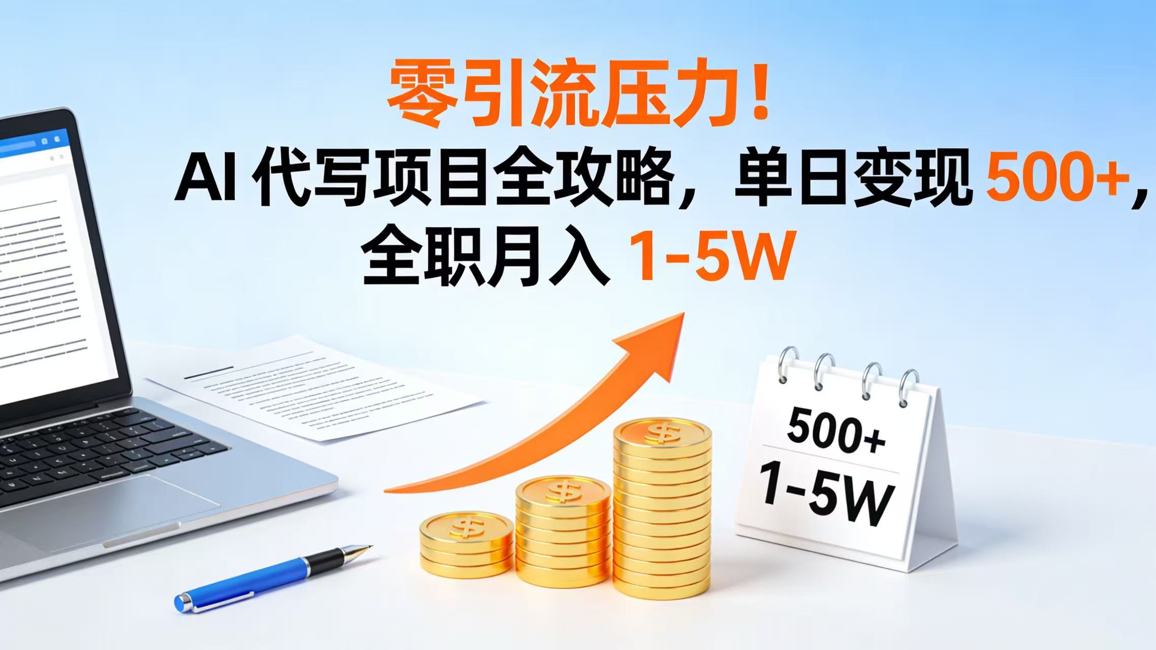 零引流压力！AI 代写项目全攻略，单日变现 500+，全职月入 1-5W-翌晨科技网