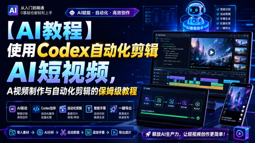 【AI教程】使用Codex自动化剪辑AI短视频，AI视频制作与自动化剪辑的保姆级教程-翌晨科技网