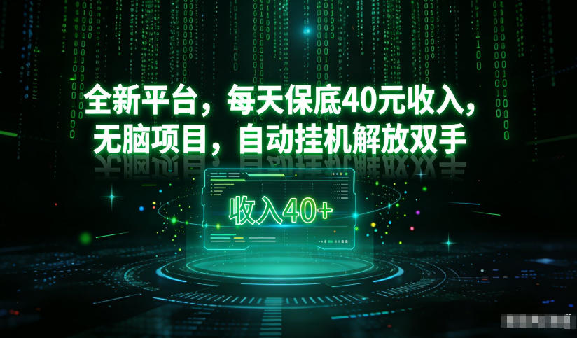 最新看广平台，每天保底30-4米，无脑项目，自动挂G解放双手【揭秘】-翌晨科技网