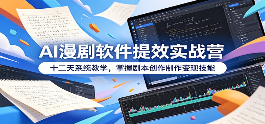 AI漫剧软件提效实战营：十二天系统教学，掌握剧本创作制作变现技能-翌晨科技网