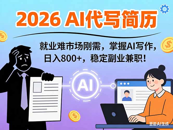 （17119期）AI代写简历，超暴利，用万能模板月入1-3万实战教程，2026年市场刚需！-翌晨科技网