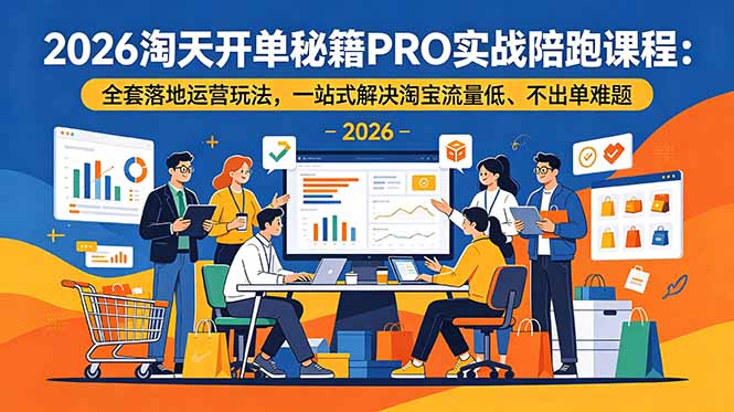 （19351期）2026淘天开单秘籍PRO实战陪跑课程-更新：全套落地运营玩法，一站式解决淘宝流量低、不出单难题-翌晨科技网