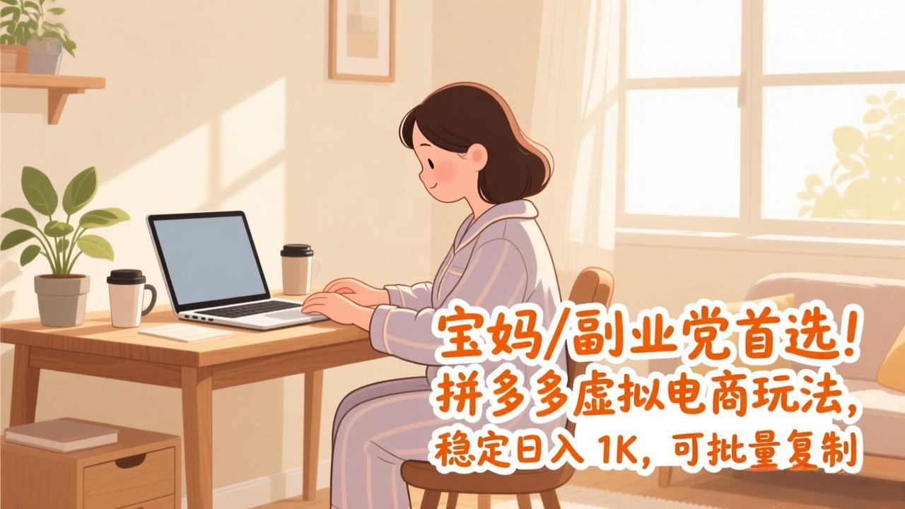 （17155期）宝妈 / 副业党首选！拼多多虚拟电商玩法，稳定日入 1K，可批量复制-翌晨科技网