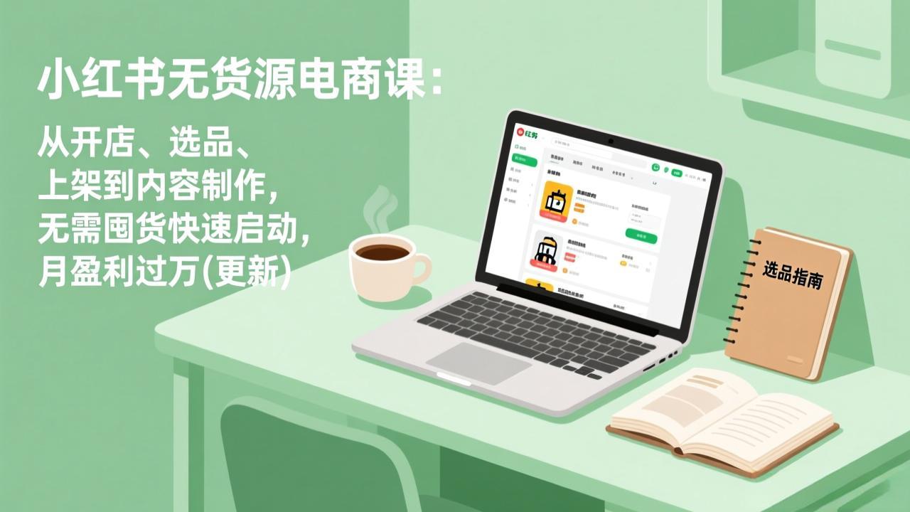 （19512期）小红书无货源电商课(7月更新)：从开店、选品、上架到内容制作，无需囤货快速启动，月盈利过万-翌晨科技网