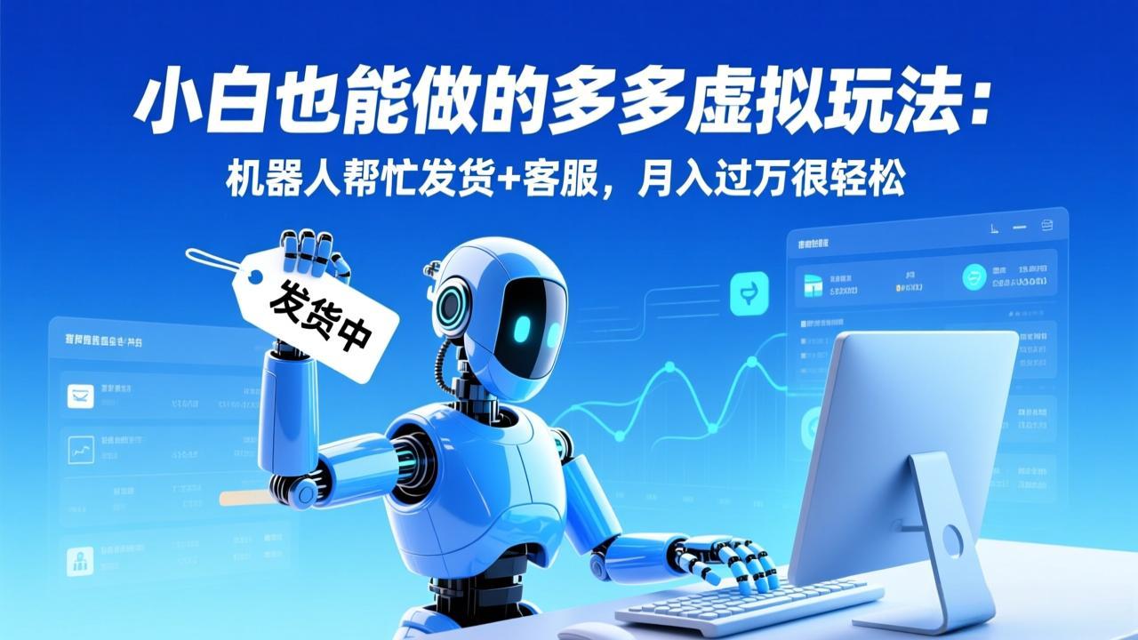 （17230期）小白也能做的多多虚拟玩法：机器人帮忙发货+客服，月入过万很轻松-翌晨科技网