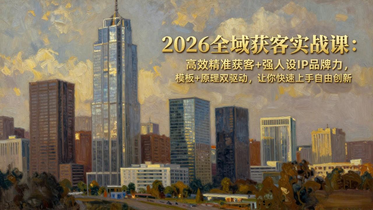 （17613期）2026全域获客实战课：高效精准获客+强人设IP品牌力，模板+原理双驱动，让你快速上手自由创新-翌晨科技网