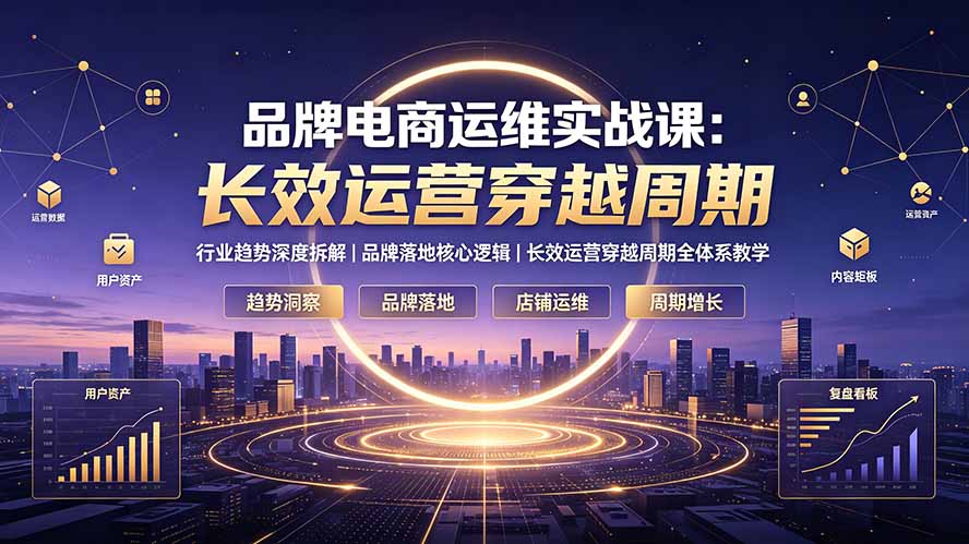 （19340期）品牌电商运维实战课：行业趋势深度拆解｜品牌落地核心逻辑｜长效运营穿越周期全体系教学-翌晨科技网
