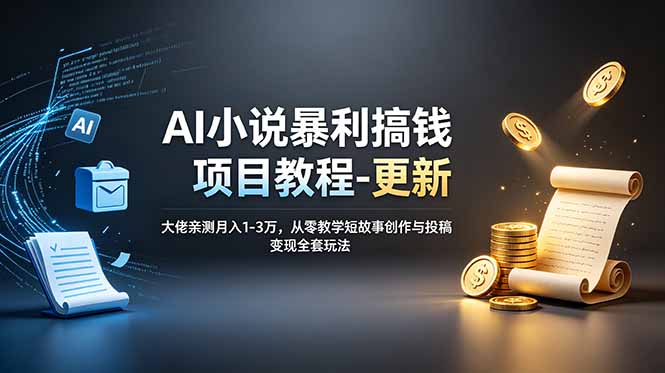 （19293期）AI小说暴利搞钱项目教程-更新，大佬亲测月入1-3万，从零教学短故事创作与投稿变现全套玩法-翌晨科技网