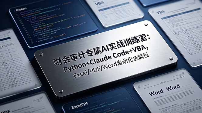 （19028期）财会审计专属 AI实战训练营：Python+Claude Code+VBA，Excel/PDF/Word自动化全流程-翌晨科技网
