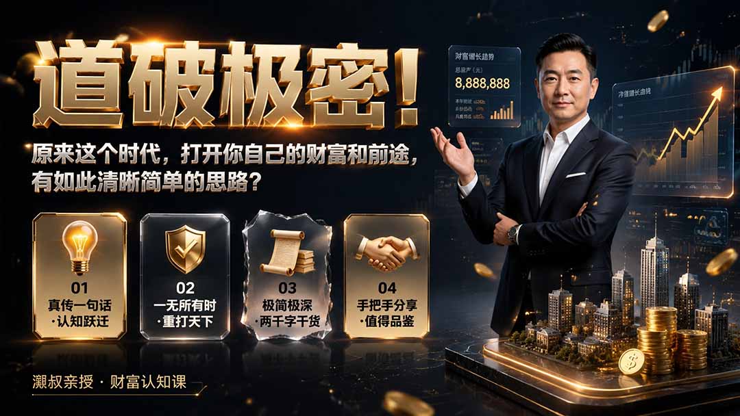 （19661期）付费文章：道破极密！原来这个时代，打开你自己的财富和前途，有如此清晰简单的思路？-翌晨科技网