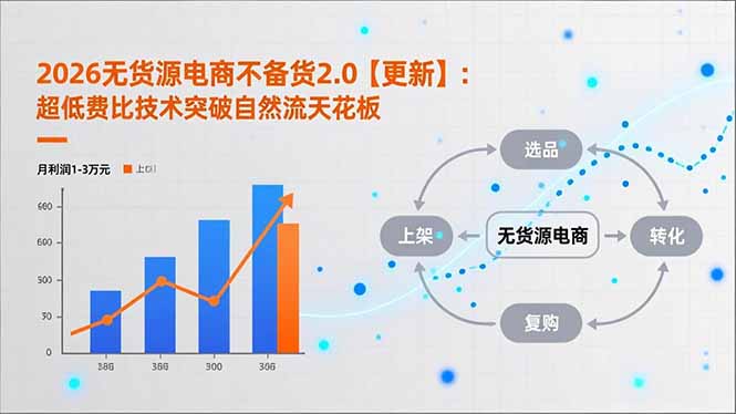 （17133期）2026无货源电商不备货2.0【更新】：超低费比技术突破自然流天花板，单店月利润1-3万元-翌晨科技网