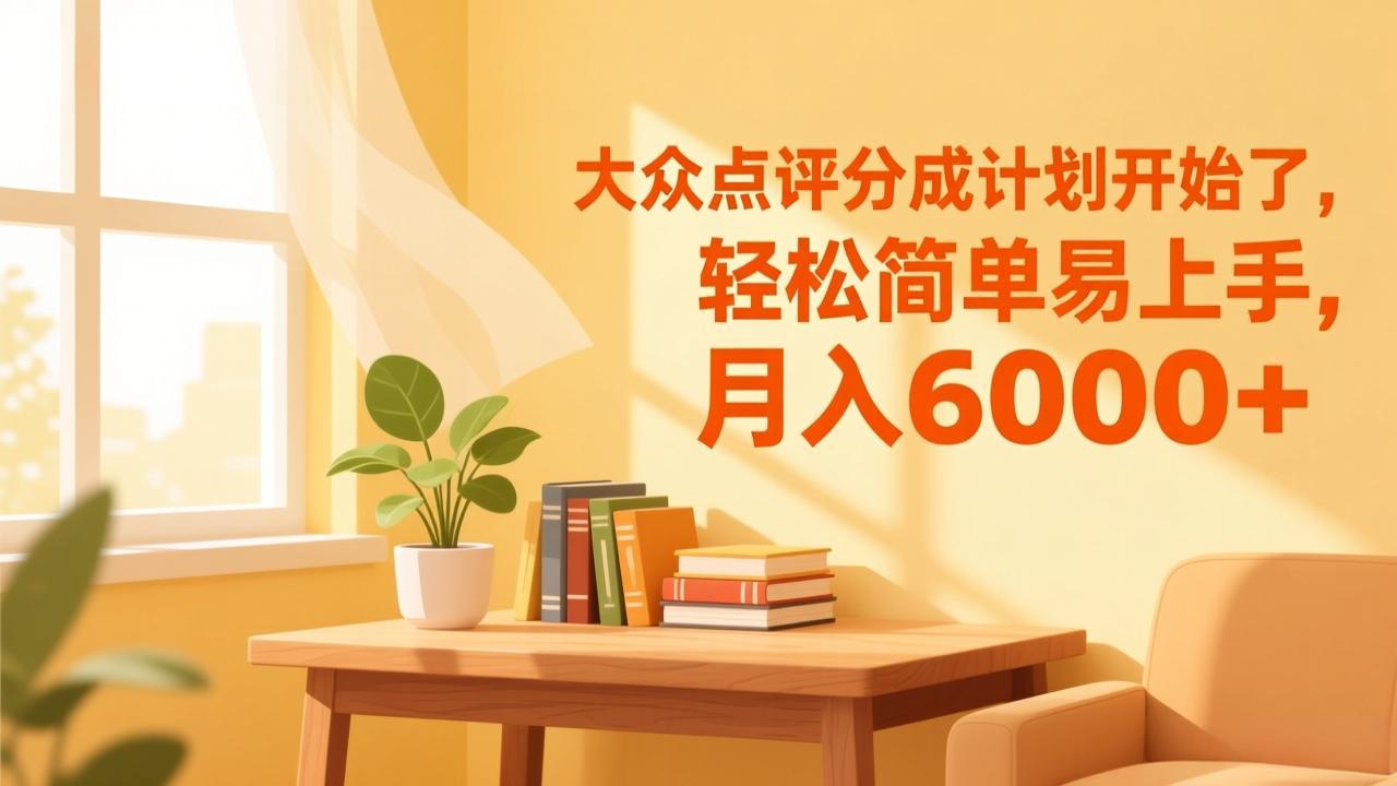 （17056期）大众点评分成计划开始了，轻松简单易上手，月入6000+-翌晨科技网