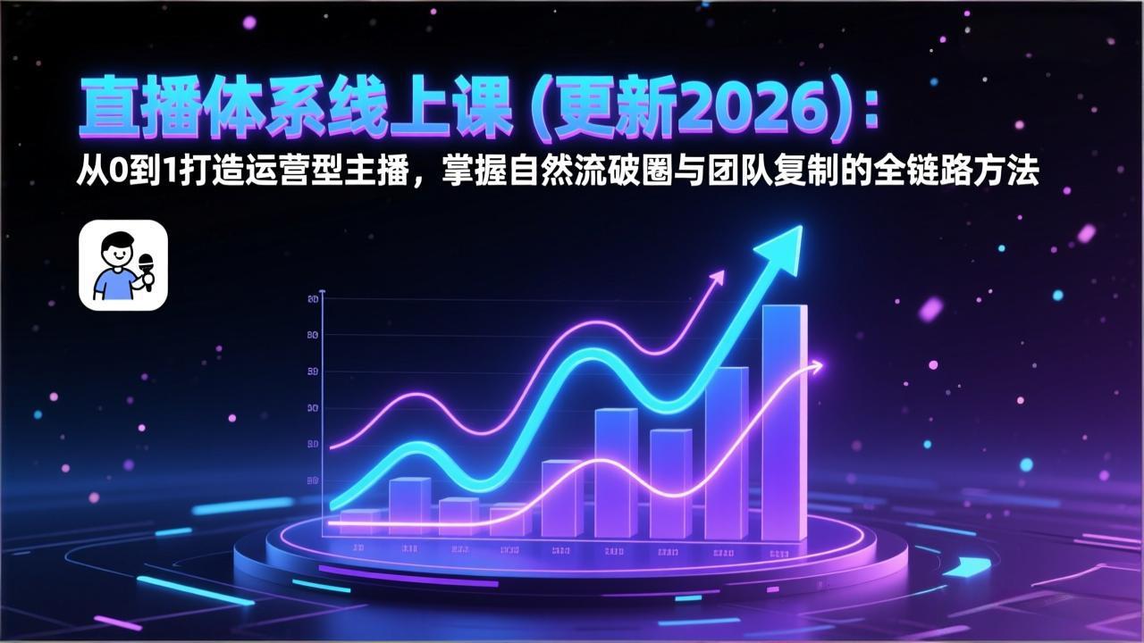 （17256期）直播体系线上课(更新2026)：从0到1打造运营型主播，掌握自然流破圈与团队复制的全链路方法-翌晨科技网