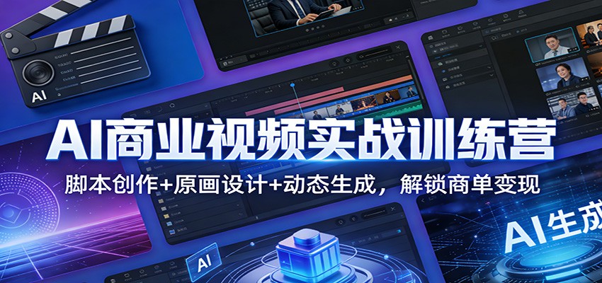 AI商业视频实战训练营：脚本创作+原画设计+动态生成，解锁商单变现-翌晨科技网