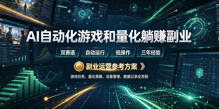 （19388期）AI全自动游戏和量化躺赚副业：日入几百，稳定运行三年的项目！-翌晨科技网